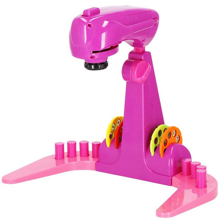 Rzutnik do nauki rysowania dla dzieci szkicownik z notesem i mazakami różowy