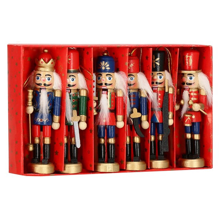 Zawieszka choinkowa 6 szt. dziadek do orzechów 12 cm świąteczna ozdoba multikolor