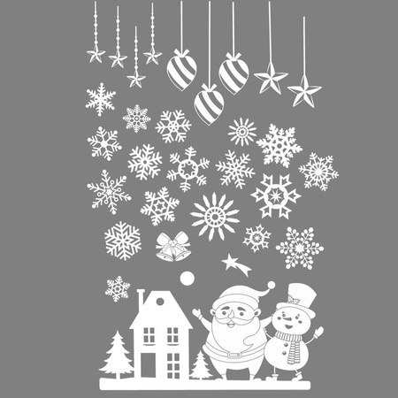 Naklejki świąteczne, dekoracje na okno 62 szt. ozdoby okienne, samoprzylepne, białe