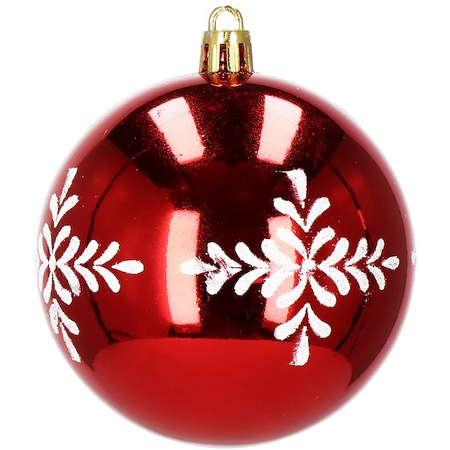 Bombki choinkowe 16 szt. czerwony 8 cm zestaw choinkowy