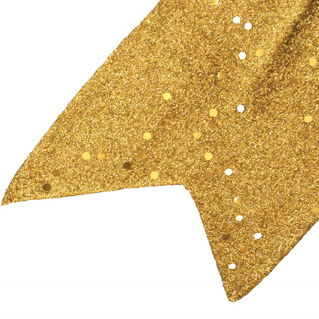 Kokardka świąteczna na choinkę 30 cm brokatowa zawieszka choinkowa złota