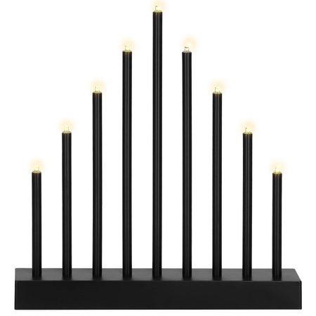Świecznik adwentowy Led 9 świec czarny