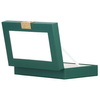 Kufer, szkatułka na biżuterię 23,5x14x5,5 cm zielony organizer z przegródkami ekoskóra
