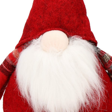 Pan skrzat 50 cm krasnal świąteczny, gnom ze zwisającymi nóżkami czerwony