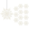 Zawieszki na choinkę śnieżynki 12 szt. ozdoba świąteczna 10,5 cm biały brokat