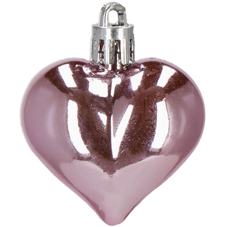 Bombki choinkowe 40 szt. ozdoby świąteczne różowe, białe