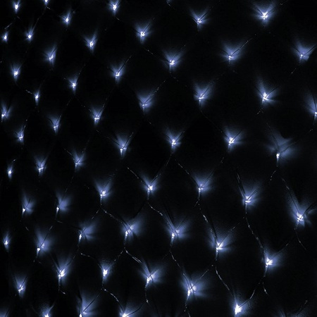 Kurtyna świetlna zimny biały 144 Led lampki wewnętrzno-zewnętrzne siatka z programatorem