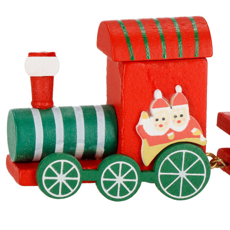 Drewniana ciuchcia, pociąg z wagonikami, ozdoba na święta, aranżacja wnętrz