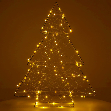 Dekoracja świąteczna 100 LED choinka metalowa 60 cm oświetlenie witraż