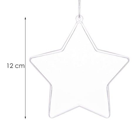 Bombki akrylowe 12cm gwiazda plastikowa decoupage zestaw 8 szt.