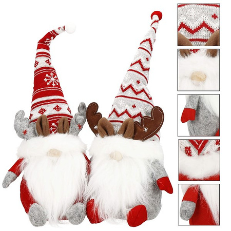Skrzat 50 cm ozdoba świąteczna 2 szt. renifer krasnal świąteczny, gnom