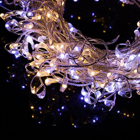 Lampki dekoracyjne 300 LED druciki biały ciepły - biały zimny