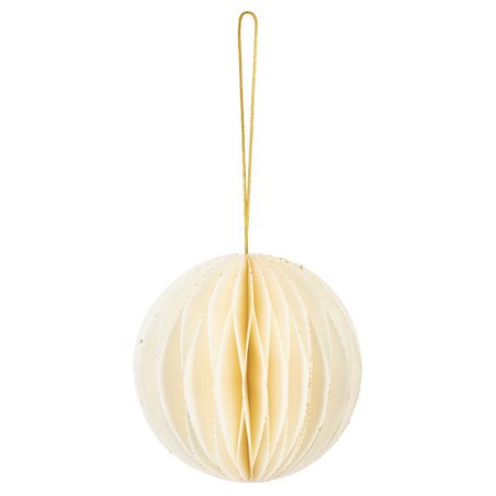 Bombki z papieru 6 szt. ozdoby choinkowe zawieszki świąteczne 8 cm rozkładane, biały