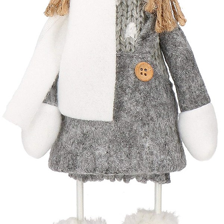 Laleczka 37 cm ozdoba świąteczna, figurka świąteczna, gnom szary
