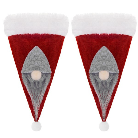 Etui na sztućce 12szt. świąteczne kieszonka, czapka czerwona ozdoba świąteczna