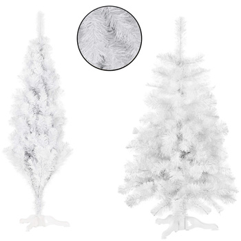 Choinka sztuczna 120 cm biała jodła jak żywa, nowoczesna, ze stojakiem