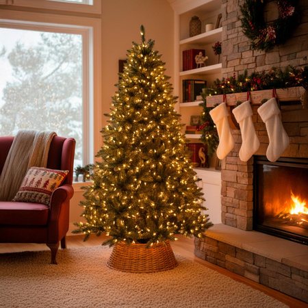 Osłona na stojak pod choinkę, wiklinowa 58 cm kosz jasnobrązowy