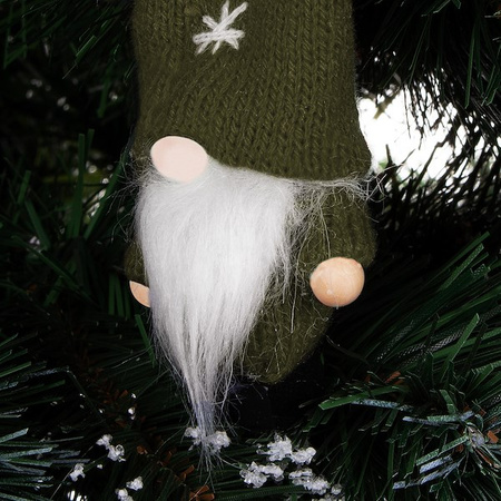 Skrzat 8cm ozdoba świąteczna, krasnal świąteczny, gnom zielony