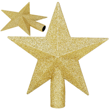 Szpic na choinkę gwiazda 19 cm szpic brokatowy ozdoba świąteczna złota