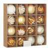 Bombki choinkowe 16 szt. ozdoby świąteczne zestaw 8cm biały, złoty