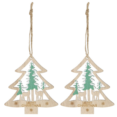 Zawieszki choinkowe 6 sztuk drewniane ozdoby świateczne