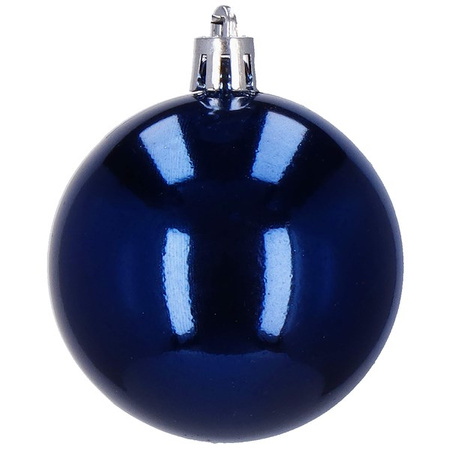 Bombki choinkowe 33 szt. ozdoby świąteczne zestaw z gwiazdą granatowe