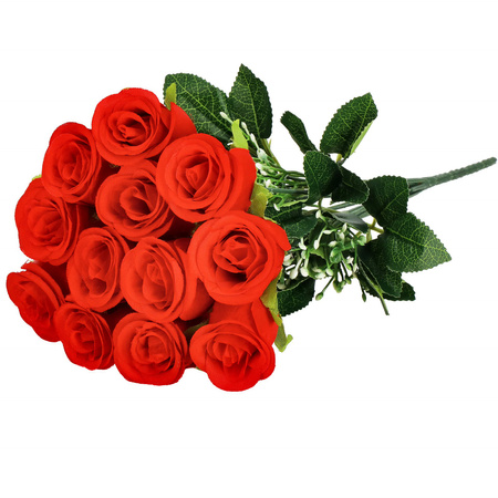 Bukiet sztucznych róż 12 kwiatów dekoracyjne czerwone
