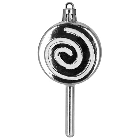 Bombki choinkowe 40 szt. okrągłe, lizaki, szyszki, laski cukrowe nietłukące ozdoby srebrne