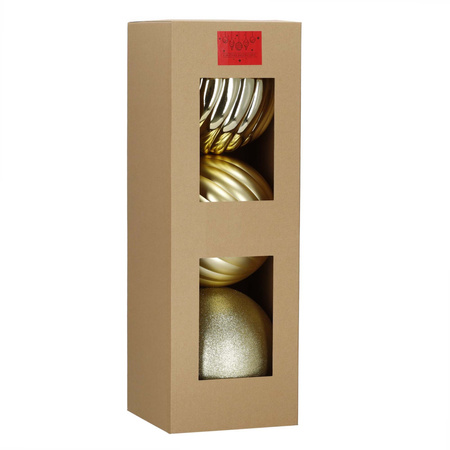 Duże bombki choinkowe 3 szt. ozdoby świąteczne 20,5 cm brokat złote