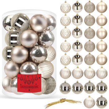 Bombki choinkowe 30 szt. złoty 8cm zestaw choinkowy