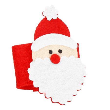 Obrączki na serwetki 4 szt. dekoracje świąteczne Mikołaj