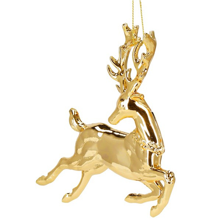 Zawieszki choinkowe 2 szt. renifery ozdoba bożonarodzeniowa złota