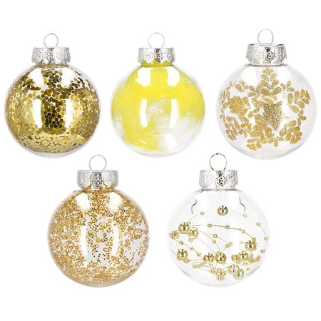 Bombki choinkowe 30 szt. przeźroczyste zestaw choinkowy
