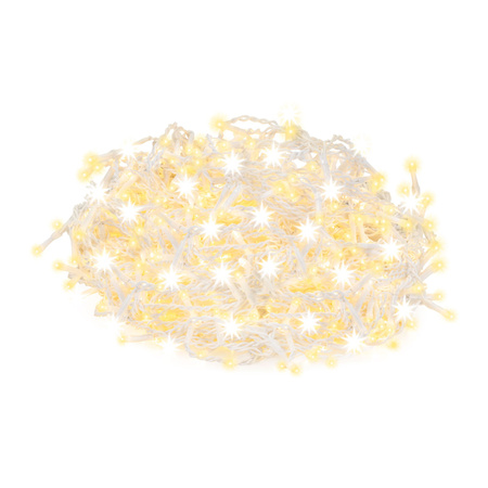 Kurtyna świetlna 300 led girlanda, lampki wewnętrzno-zewnętrzne sople biały ciepły + flash