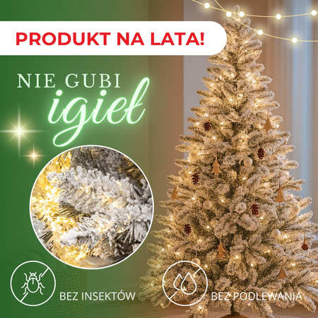Choinka sztuczna 220 cm świerk kaukaski ośnieżony jak żywy