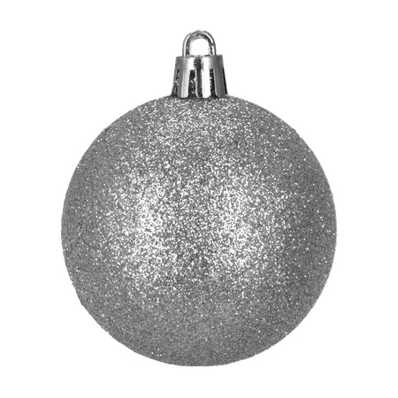 Bombki choinkowe 40 szt. okrągłe, lizaki, szyszki, laski cukrowe nietłukące ozdoby srebrne
