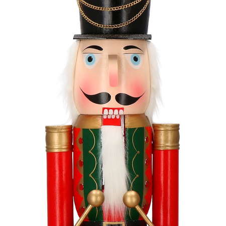 Dziadek do orzechów 120 cm drewniany żołnierzyk z bębenkiem, figurka świąteczna