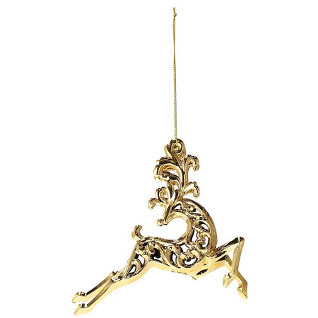Zawieszki choinkowe 2 szt. renifery ozdoba bożonarodzeniowa złota