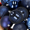 Bombki choinkowe 30 szt. ozdoby świąteczne zestaw 8cm granatowy