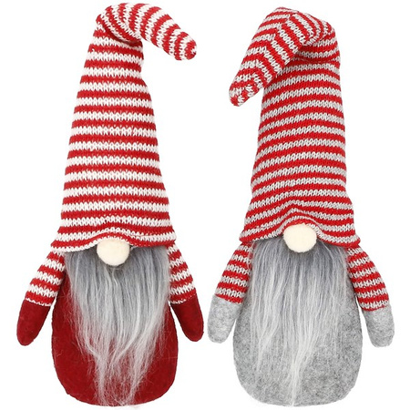 Para krasnali 30cm ozdoba świąteczna, skrzat świąteczny, gnom w paski