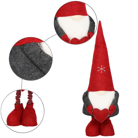 Skrzat 75-120cm ozdoba świąteczna, krasnal świąteczny, gnom na teleskopowych nóżkach