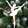 Zawieszka na choinkę baletnica 3 szt. ozdoba świąteczna 12 cm biały brokat