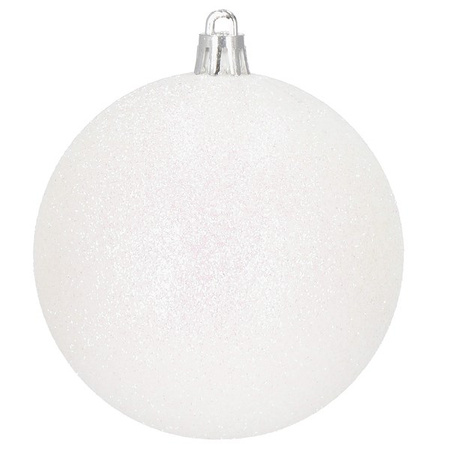 Bombki choinkowe 30 szt. ozdoby świąteczne zestaw 8 cm białe