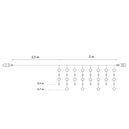 Kurtyna świetlna 92 led girlanda gwiazdki, lampki wewnętrzno-zewnętrzne sople zimny biały