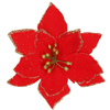 Gwiazda betlejemska, sztuczny kwiat poinsecja czerwona z brokatem, na klipsie