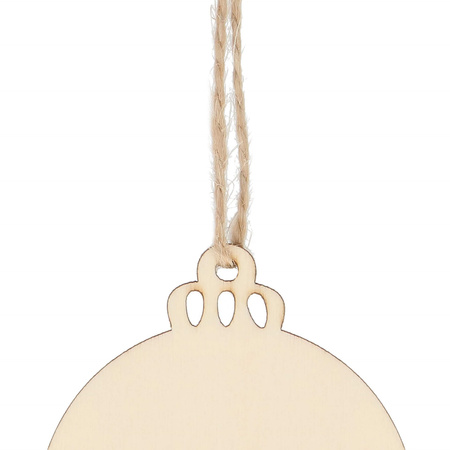 Zawieszka choinkowa 7cm drewniana, ozdoby świąteczne bombki zestaw 6 szt.