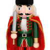 Dziadek do orzechów 38 cm z mieczem, drewniany żołnierzyk zielono-czerwony, figurka świąteczna