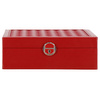 Kufer, szkatułka na biżuterię ekoskóra 25x25x8,5 cm bordowy z przegródkami