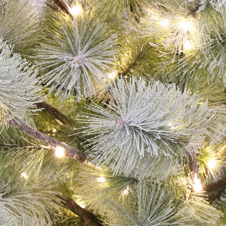 Sztuczne drzewko na pniu z oświetleniem LED 150 cm choinka świąteczna, ośnieżona