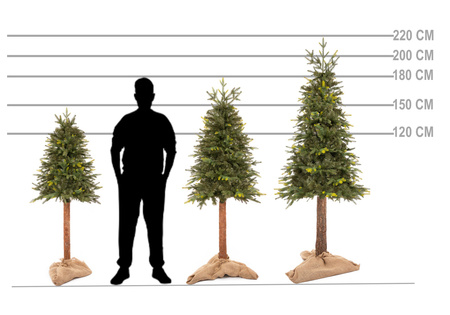 Choinka sztuczna na pniu jak żywa 150 cm świerk naturalny nowoczesny